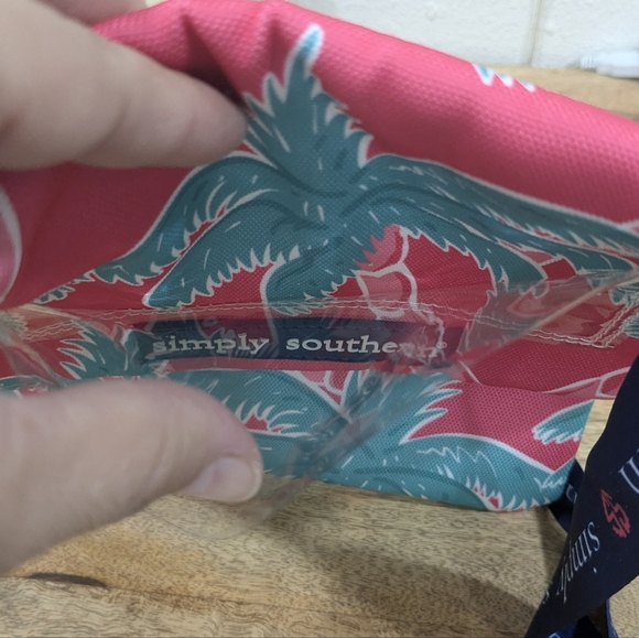 NWOT!! Simply Southern Pink and Teal Palm Print Pouch - Picture 9 of 14